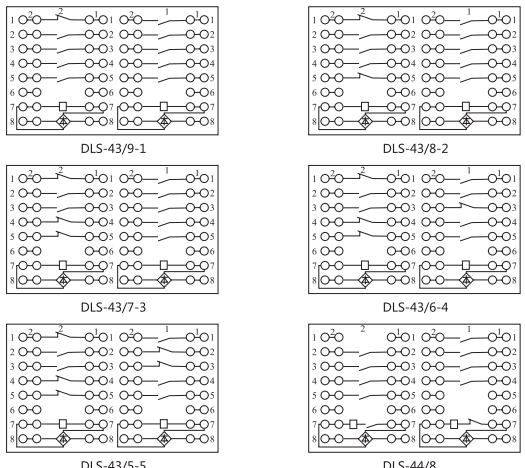 DLS-42/7-3雙位置繼電器內(nèi)部連接線圖片2