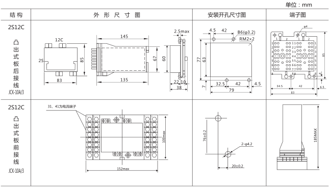 DZB-551中間繼電器外形及安裝尺寸圖片 DZB-551中間繼電器外形及安裝尺寸圖片