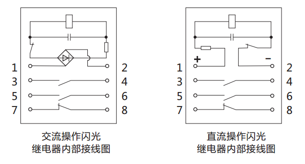 DX-3閃光信號繼電器內部接線及外引接線圖 DX-3閃光信號繼電器內部接線及外引接線圖